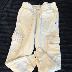 Abercrombie Kids Cream Cargo Jogger Pants